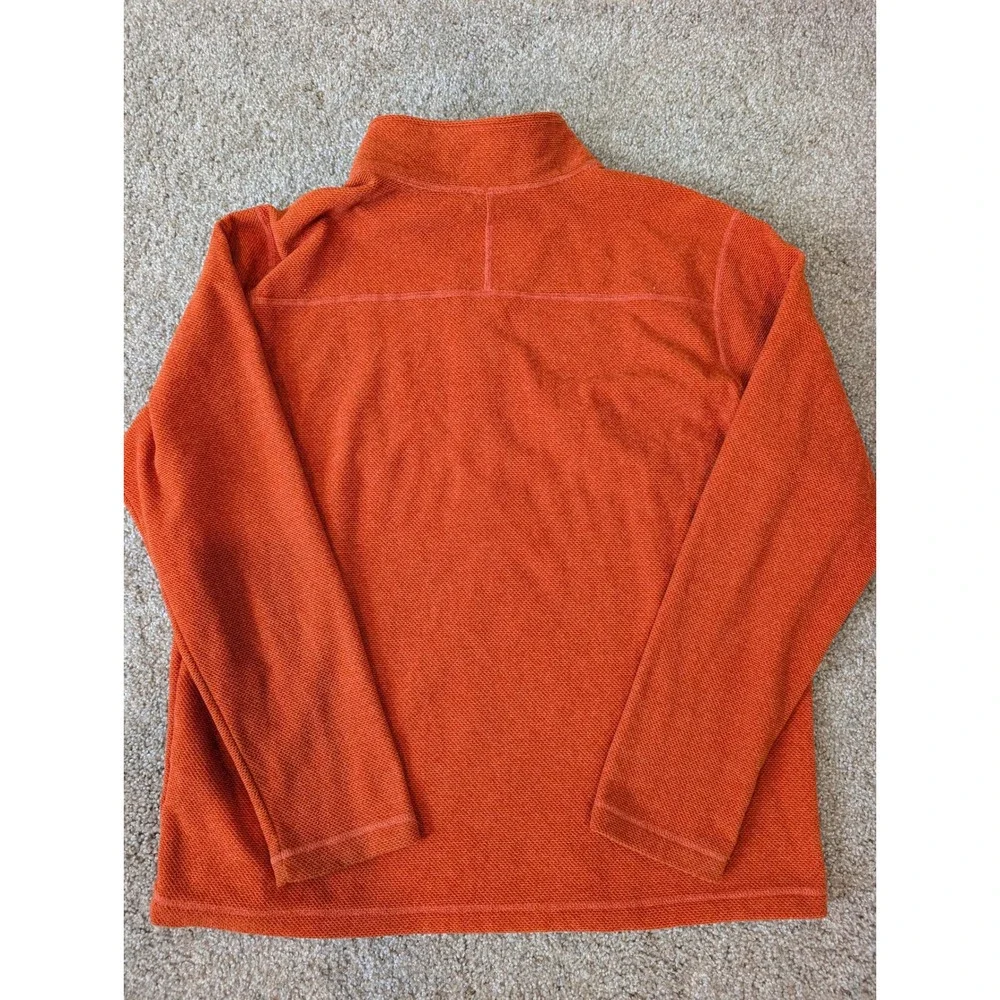 The North Face Mens XL Orange Textured Waffle Fleece Quarter Zip Pullover Jacket